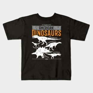 Types of Dinosaur tshirt - educational gift for dinosaur fans Kids T-Shirt